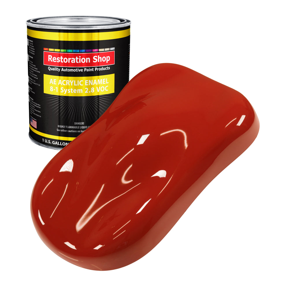 Scarlet Red Acrylic Enamel Auto Paint - Gallon Paint Color Only - Professional Single Stage High Gloss Automotive Car Truck Equipment Coating, 2.8 VOC