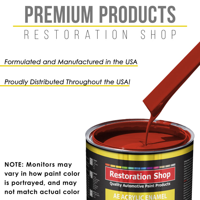 Scarlet Red Acrylic Enamel Auto Paint - Complete Quart Paint Kit - Professional Single Stage Automotive Car Truck Coating, 8:1 Mix Ratio 2.8 VOC