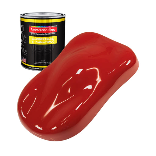Jalapeno Bright Red Acrylic Enamel Auto Paint - Quart Paint Color Only - Professional Single Stage Automotive Car Truck Equipment Coating, 2.8 VOC