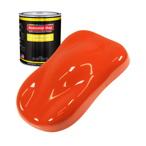 Charger Orange Acrylic Enamel Auto Paint - Quart Paint Color Only - Professional Single Stage Gloss Automotive Car Truck Equipment Coating, 2.8 VOC