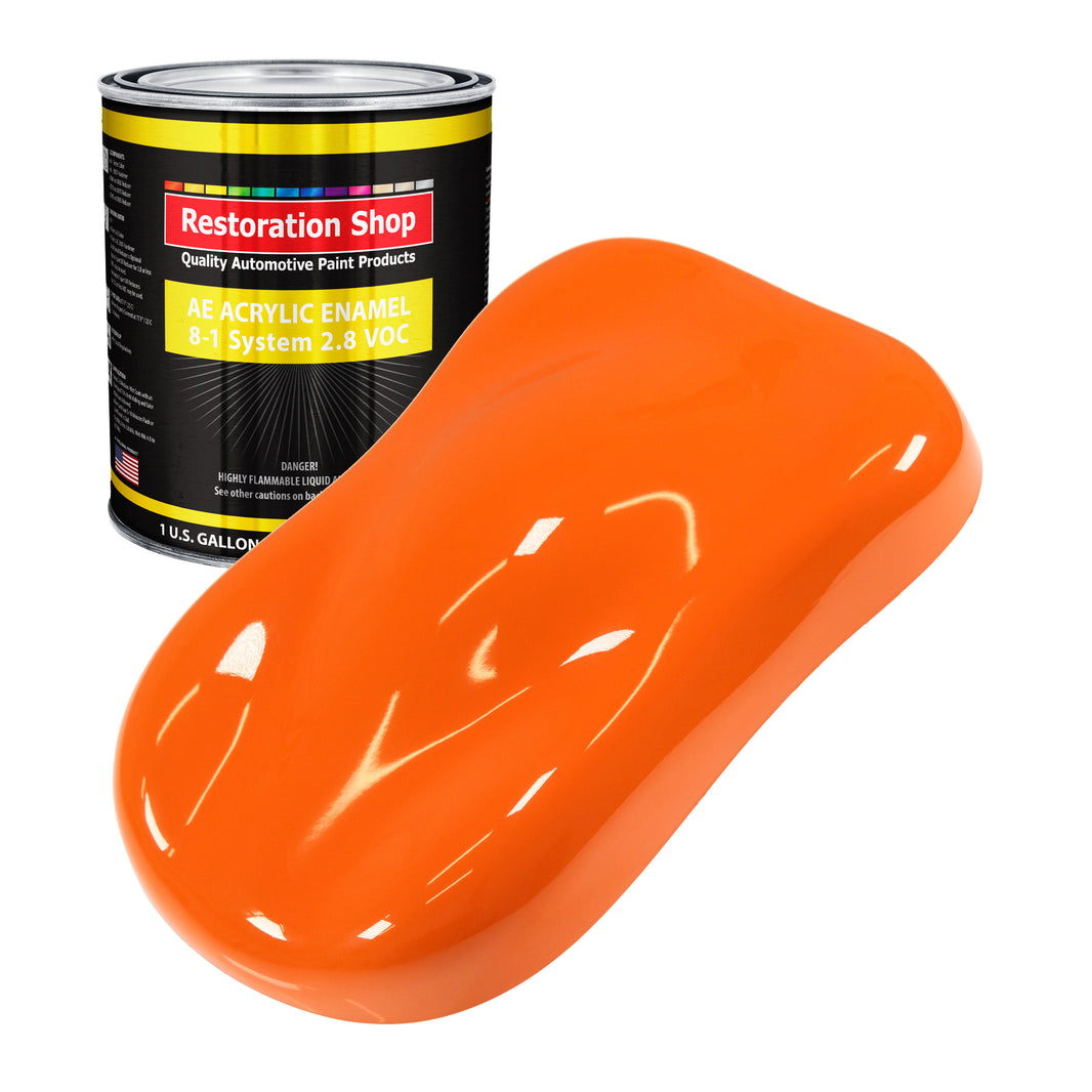 Omaha Orange Acrylic Enamel Auto Paint - Gallon Paint Color Only - Professional Single Stage High Gloss Automotive Car Truck Equipment Coating 2.8 VOC