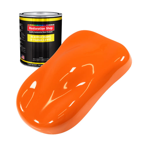 Omaha Orange Acrylic Enamel Auto Paint - Quart Paint Color Only - Professional Single Stage High Gloss Automotive Car Truck Equipment Coating, 2.8 VOC