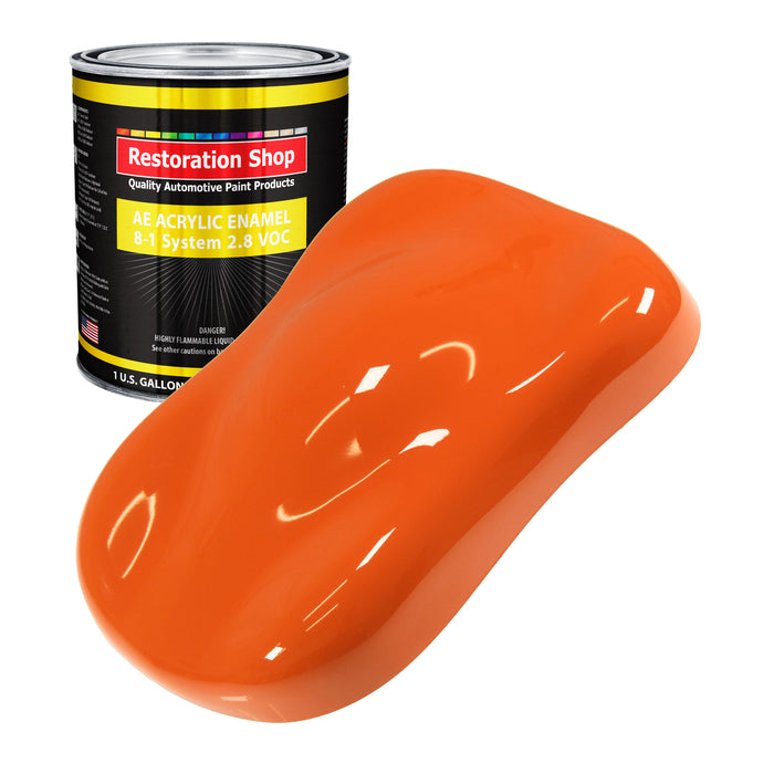 Sunset Orange Acrylic Enamel Auto Paint - Gallon Paint Color Only - Professional Single Stage Gloss Automotive Car Truck Equipment Coating, 2.8 VOC