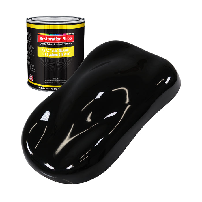 Jet Black (Gloss) Acrylic Enamel Auto Paint - Quart Paint Color Only - Professional Single Stage Gloss Automotive Car Truck Equipment Coating, 2.8 VOC