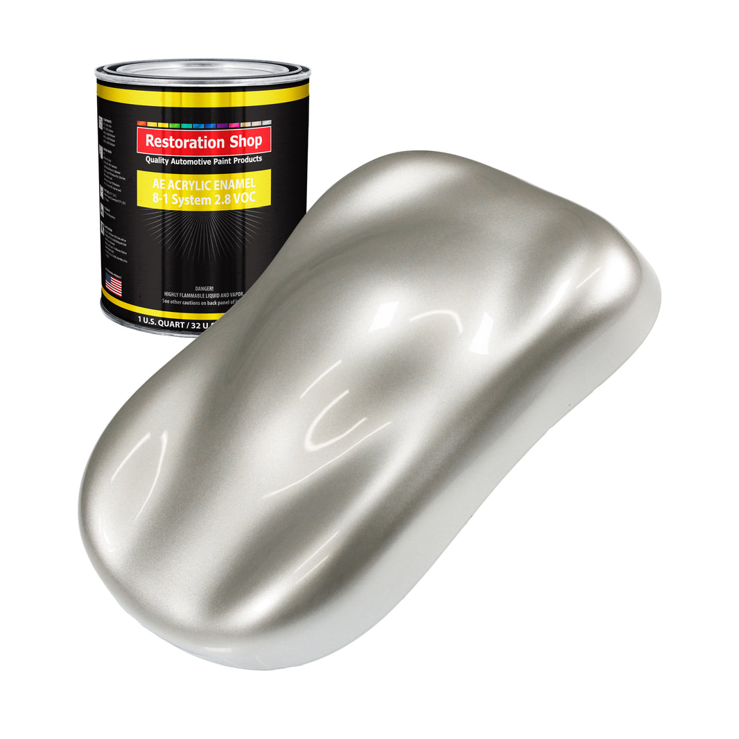 Sterling Silver Metallic Acrylic Enamel Auto Paint - Quart Paint Color Only - Professional Single Stage Automotive Car Truck Equipment Coating 2.8 VOC