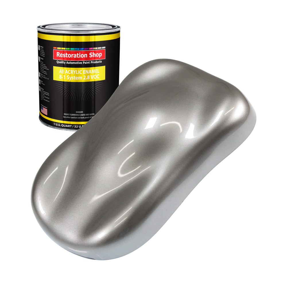 Titanium Gray Metallic Acrylic Enamel Auto Paint - Quart Paint Color Only - Professional Single Stage Automotive Car Truck Equipment Coating, 2.8 VOC