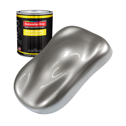 Titanium Gray Metallic Acrylic Enamel Auto Paint - Quart Paint Color Only - Professional Single Stage Automotive Car Truck Equipment Coating, 2.8 VOC