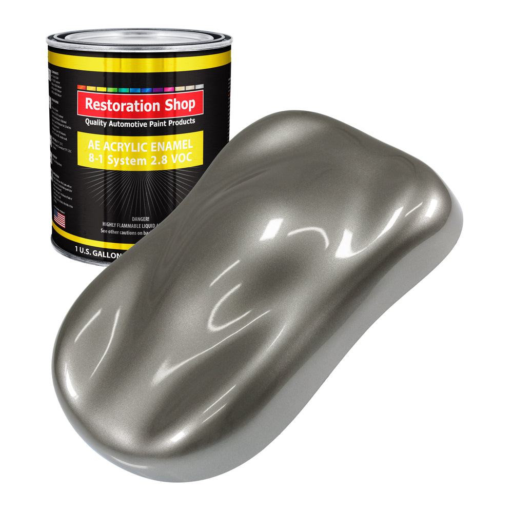 Graphite Gray Metallic Acrylic Enamel Auto Paint - Gallon Paint Color Only - Professional Single Stage Automotive Car Truck Equipment Coating, 2.8 VOC