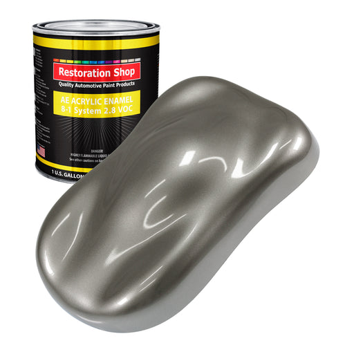 Graphite Gray Metallic Acrylic Enamel Auto Paint - Gallon Paint Color Only - Professional Single Stage Automotive Car Truck Equipment Coating, 2.8 VOC
