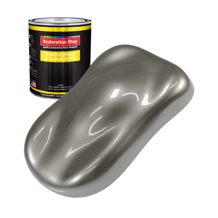 Graphite Gray Metallic Acrylic Enamel Auto Paint - Quart Paint Color Only - Professional Single Stage Automotive Car Truck Equipment Coating, 2.8 VOC