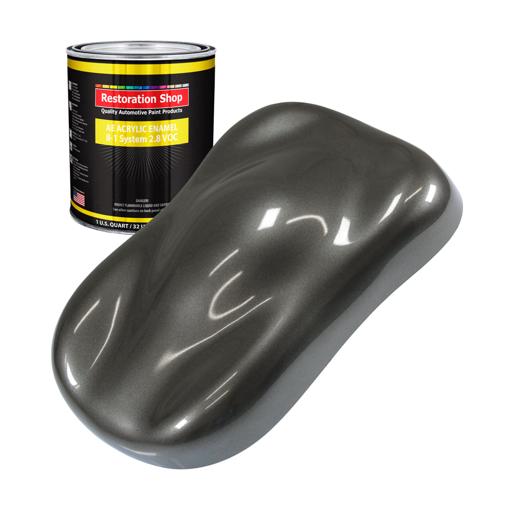 Anthracite Gray Metallic Acrylic Enamel Auto Paint - Quart Paint Color Only - Professional Single Stage Automotive Car Truck Equipment Coating 2.8 VOC