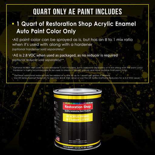 Black Metallic Acrylic Enamel Auto Paint - Quart Paint Color Only - Professional Single Stage Gloss Automotive Car Truck Equipment Coating, 2.8 VOC