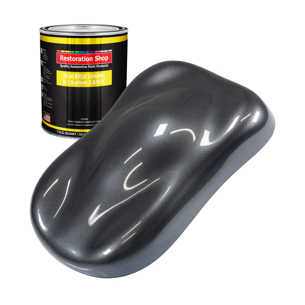 Gunmetal Grey Metallic Acrylic Enamel Auto Paint - Quart Paint Color Only - Professional Single Stage Automotive Car Truck Equipment Coating, 2.8 VOC