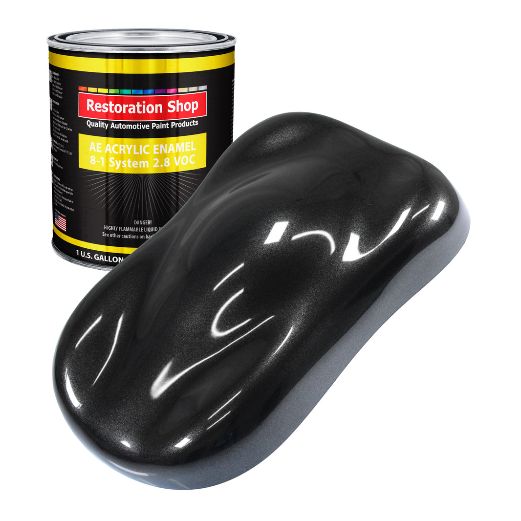 Black Sparkle Metallic Acrylic Enamel Auto Paint - Gallon Paint Color Only - Professional Single Stage Automotive Car Truck Equipment Coating, 2.8 VOC