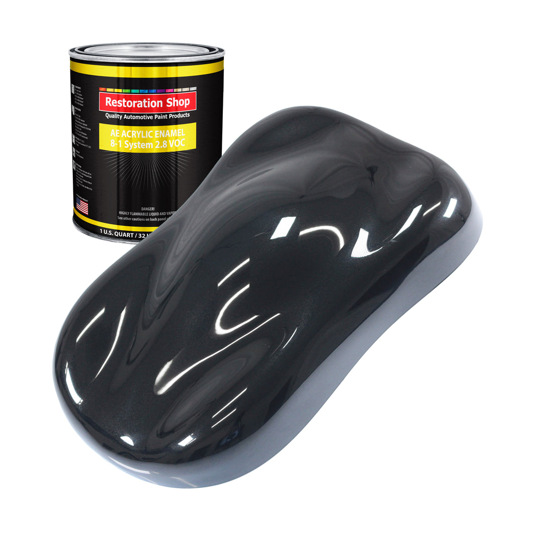 Phantom Black Pearl Acrylic Enamel Auto Paint - Quart Paint Color Only - Professional Single Stage Automotive Car Truck Equipment Coating, 2.8 VOC