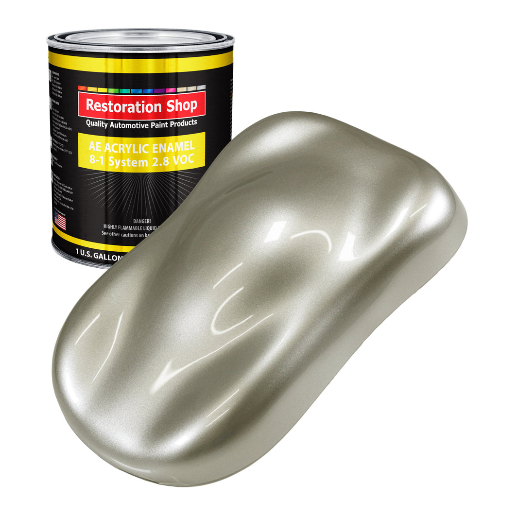 Galaxy Silver Metallic Acrylic Enamel Auto Paint - Gallon Paint Color Only - Professional Single Stage Automotive Car Truck Equipment Coating, 2.8 VOC