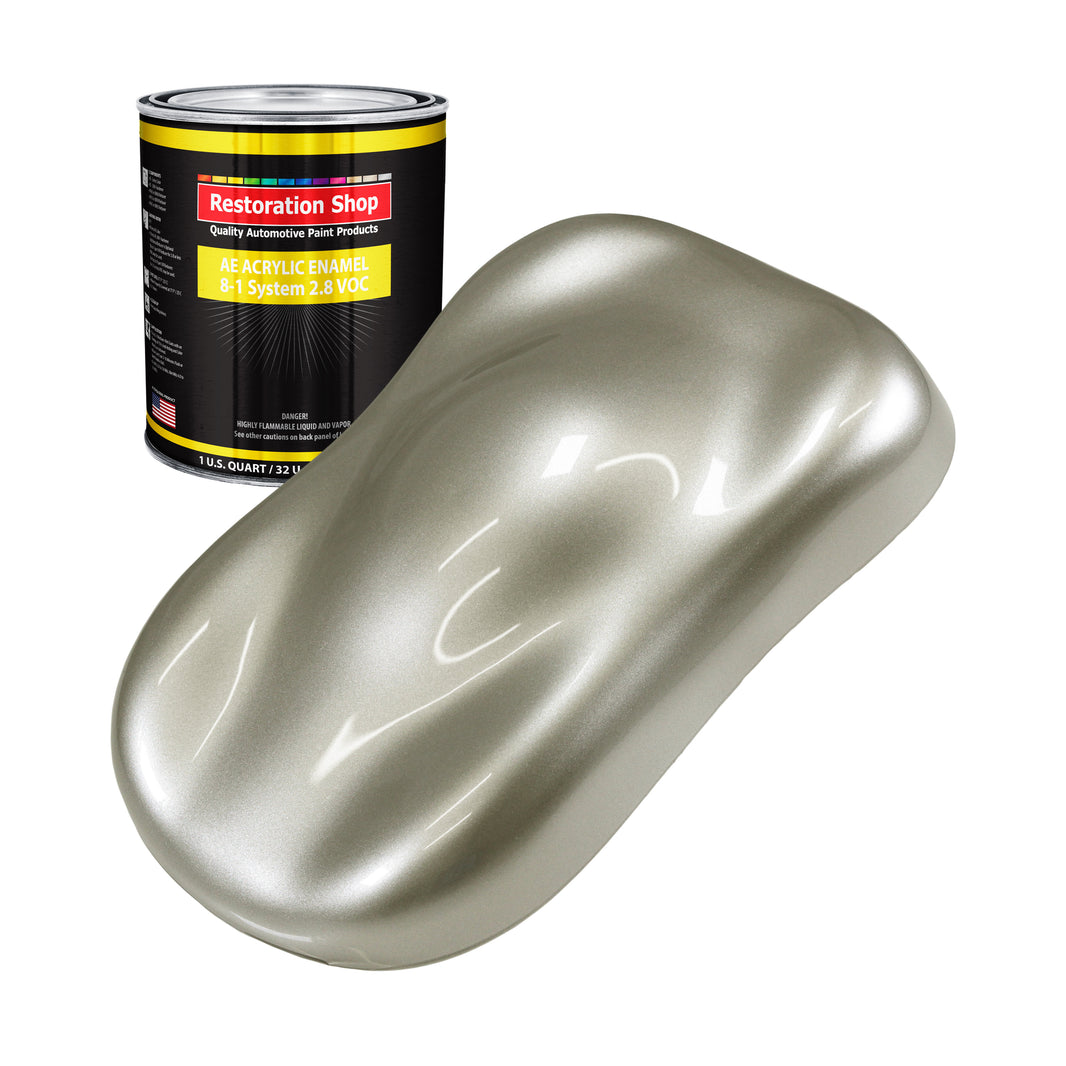 Galaxy Silver Metallic Acrylic Enamel Auto Paint - Quart Paint Color Only - Professional Single Stage Automotive Car Truck Equipment Coating, 2.8 VOC