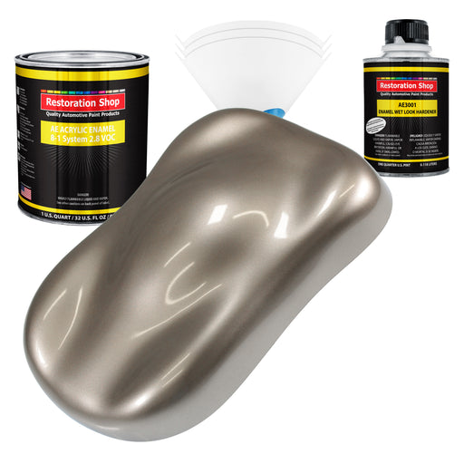 Arizona Bronze Metallic Acrylic Enamel Auto Paint - Complete Quart Paint Kit - Pro Single Stage Automotive Car Truck Coating, 8:1 Mix Ratio 2.8 VOC