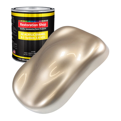 Cashmere Gold Metallic Acrylic Enamel Auto Paint - Gallon Paint Color Only - Professional Single Stage Automotive Car Truck Equipment Coating, 2.8 VOC