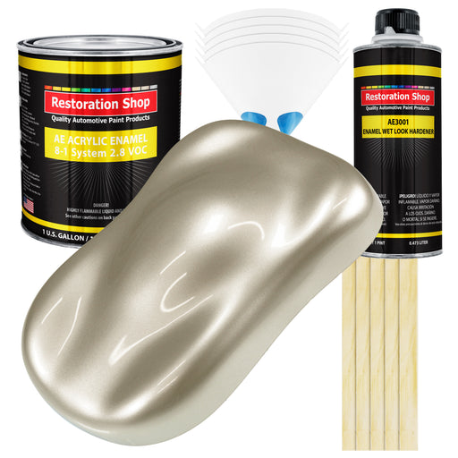 Gold Mist Metallic Acrylic Enamel Auto Paint (Complete Gallon Paint Kit) Professional Single Stage Automotive Car Truck Coating, 8:1 Mix Ratio 2.8 VOC