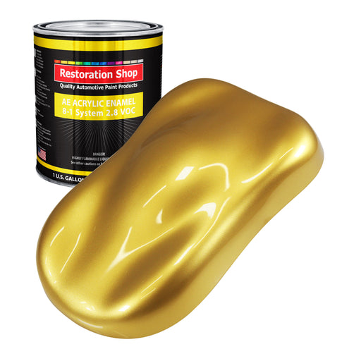 Anniversary Gold Metallic Acrylic Enamel Auto Paint - Gallon Paint Color Only - Professional Single Stage Automotive Car Equipment Coating, 2.8 VOC