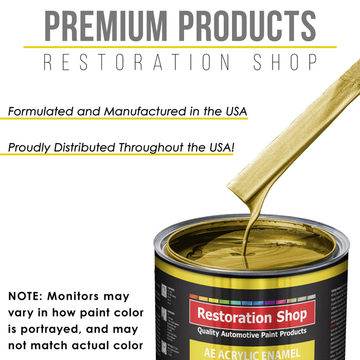 Anniversary Gold Metallic Acrylic Enamel Auto Paint - Gallon Paint Color Only - Professional Single Stage Automotive Car Equipment Coating, 2.8 VOC