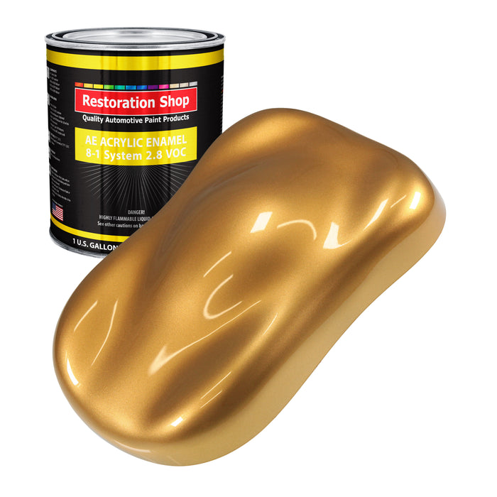 Autumn Gold Metallic Acrylic Enamel Auto Paint - Gallon Paint Color Only - Professional Single Stage Automotive Car Truck Equipment Coating, 2.8 VOC