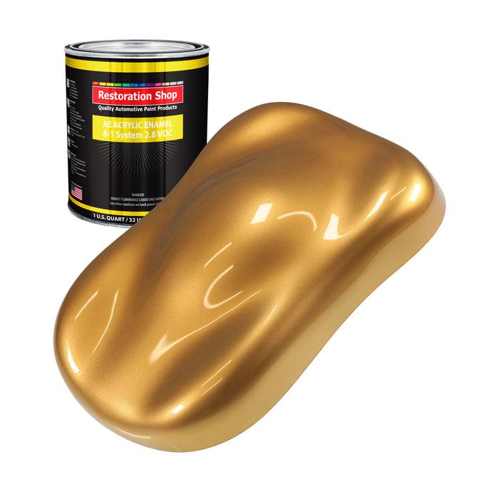 Autumn Gold Metallic Acrylic Enamel Auto Paint - Quart Paint Color Only - Professional Single Stage Automotive Car Truck Equipment Coating, 2.8 VOC