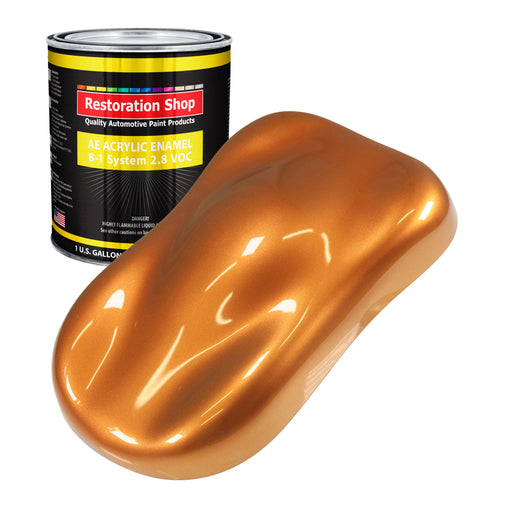 Sunburst Orange Metallic Acrylic Enamel Auto Paint - Gallon Paint Color Only - Professional Single Stage Automotive Car Equipment Coating, 2.8 VOC