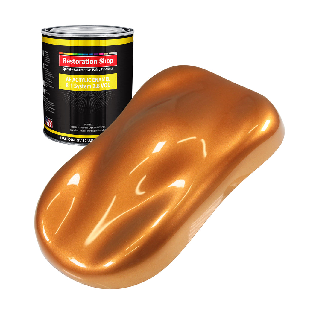 Sunburst Orange Metallic Acrylic Enamel Auto Paint - Quart Paint Color Only - Professional Single Stage Automotive Car Truck Equipment Coating 2.8 VOC
