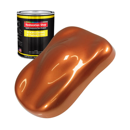 Malibu Sunset Orange Metallic Acrylic Enamel Auto Paint - Quart Paint Color Only - Professional Single Stage Automotive Car Truck Coating, 2.8 VOC