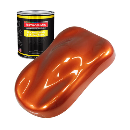 Inferno Orange Pearl Metallic Acrylic Enamel Auto Paint - Quart Paint Color Only - Professional Single Stage Automotive Car Truck Coating, 2.8 VOC