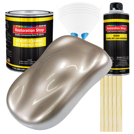 Mocha Frost Metallic Acrylic Enamel Auto Paint - Complete Gallon Paint Kit - Professional Single Stage Automotive Car Coating, 8:1 Mix Ratio 2.8 VOC