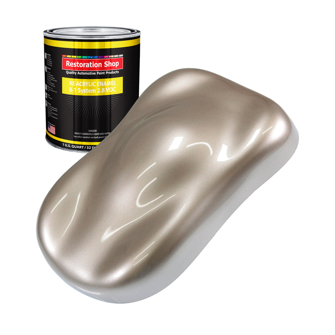 Mocha Frost Metallic Acrylic Enamel Auto Paint - Quart Paint Color Only - Professional Single Stage Automotive Car Truck Equipment Coating, 2.8 VOC