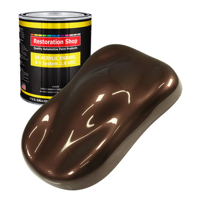 Mahogany Brown Metallic Acrylic Enamel Auto Paint - Gallon Paint Color Only - Professional Single Stage Automotive Car Truck Equipment Coating 2.8 VOC