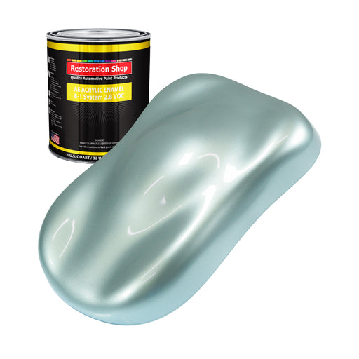 Frost Blue Metallic Acrylic Enamel Auto Paint - Quart Paint Color Only - Professional Single Stage Automotive Car Truck Equipment Coating, 2.8 VOC