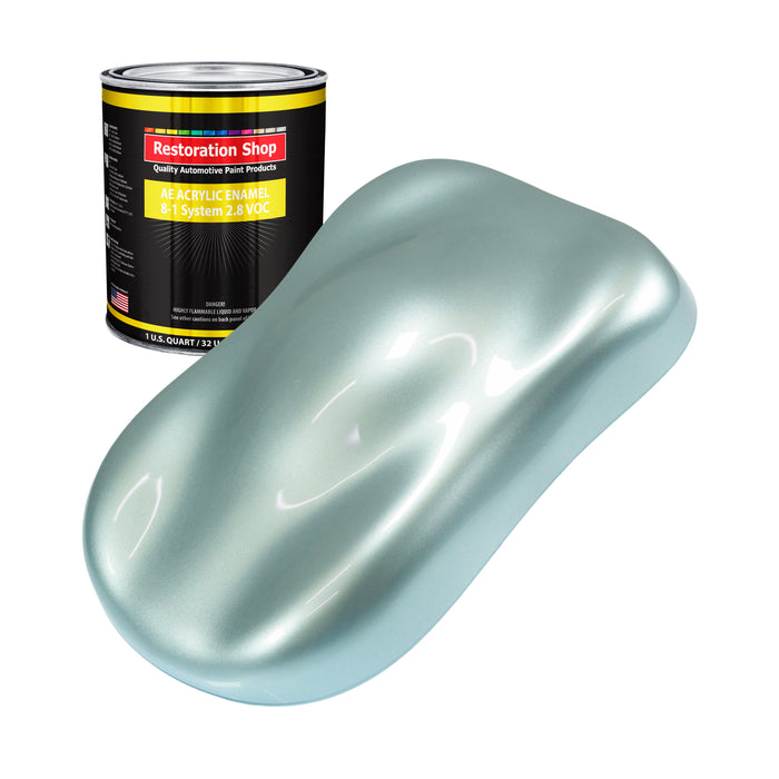 Frost Blue Metallic Acrylic Enamel Auto Paint - Quart Paint Color Only - Professional Single Stage Automotive Car Truck Equipment Coating, 2.8 VOC