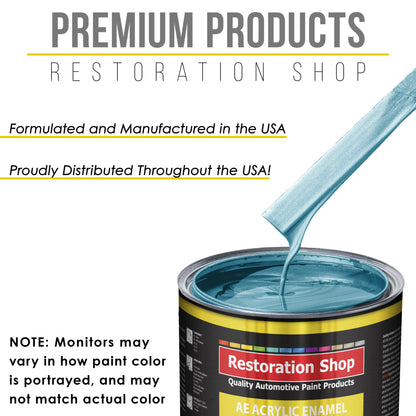 Azure Blue Metallic Acrylic Enamel Auto Paint - Quart Paint Color Only - Professional Single Stage Automotive Car Truck Equipment Coating, 2.8 VOC