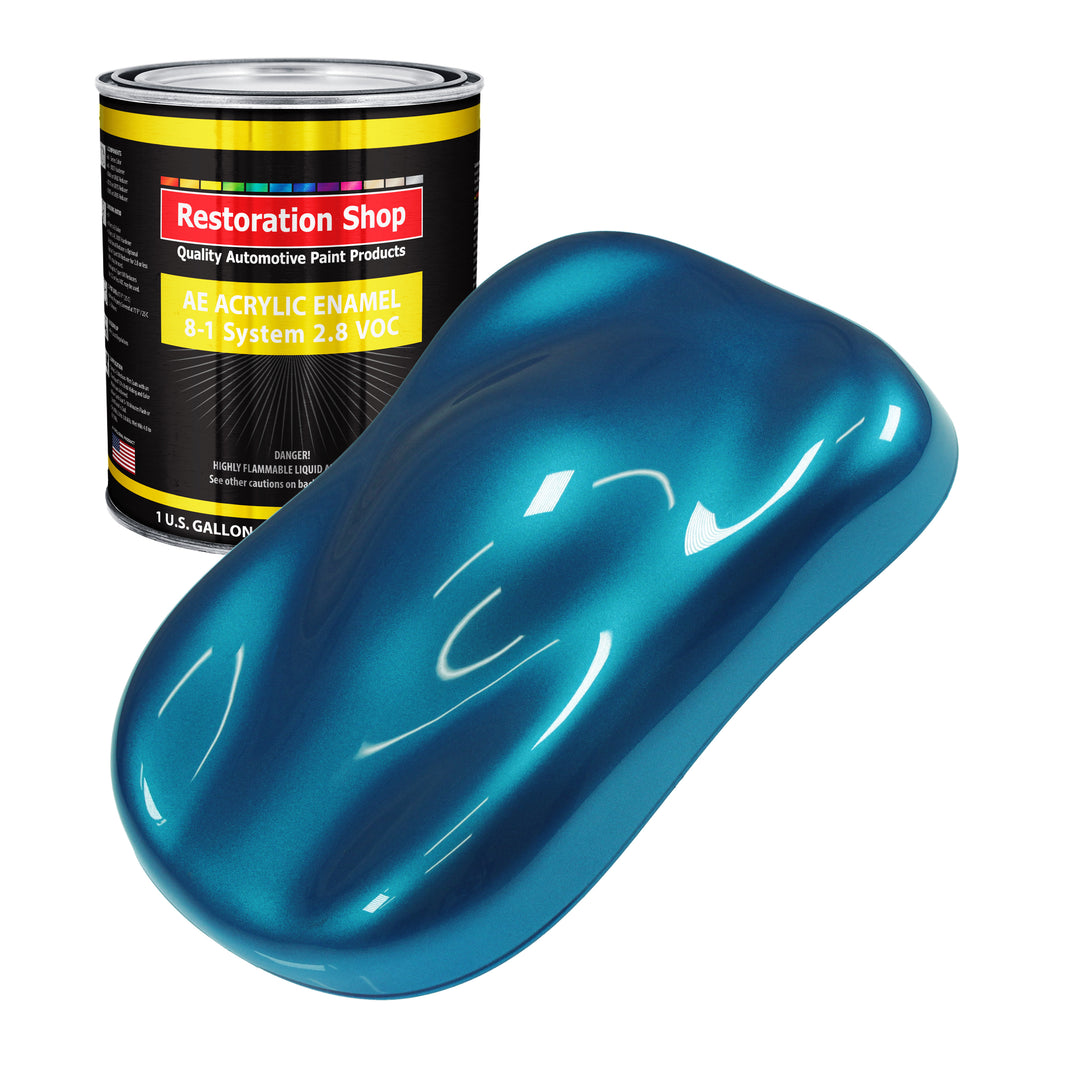 Cobra Blue Metallic Acrylic Enamel Auto Paint - Gallon Paint Color Only - Professional Single Stage Automotive Car Truck Equipment Coating, 2.8 VOC
