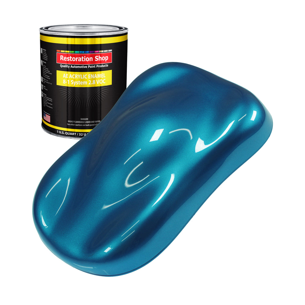 Cobra Blue Metallic Acrylic Enamel Auto Paint - Quart Paint Color Only - Professional Single Stage Automotive Car Truck Equipment Coating, 2.8 VOC