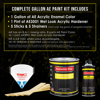 Viper Blue Metallic Acrylic Enamel Auto Paint - Complete Gallon Paint Kit - Professional Single Stage Automotive Car Coating, 8:1 Mix Ratio 2.8 VOC