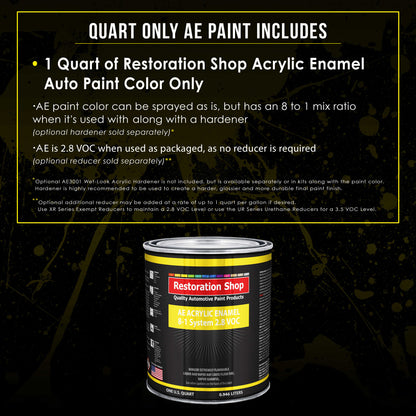 Viper Blue Metallic Acrylic Enamel Auto Paint - Quart Paint Color Only - Professional Single Stage Automotive Car Truck Equipment Coating, 2.8 VOC