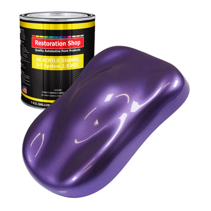 Plum Crazy Metallic Acrylic Enamel Auto Paint - Gallon Paint Color Only - Professional Single Stage Automotive Car Truck Equipment Coating, 2.8 VOC