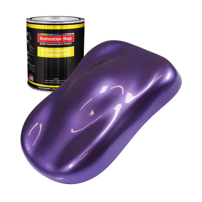 Plum Crazy Metallic Acrylic Enamel Auto Paint - Quart Paint Color Only - Professional Single Stage Automotive Car Truck Equipment Coating, 2.8 VOC