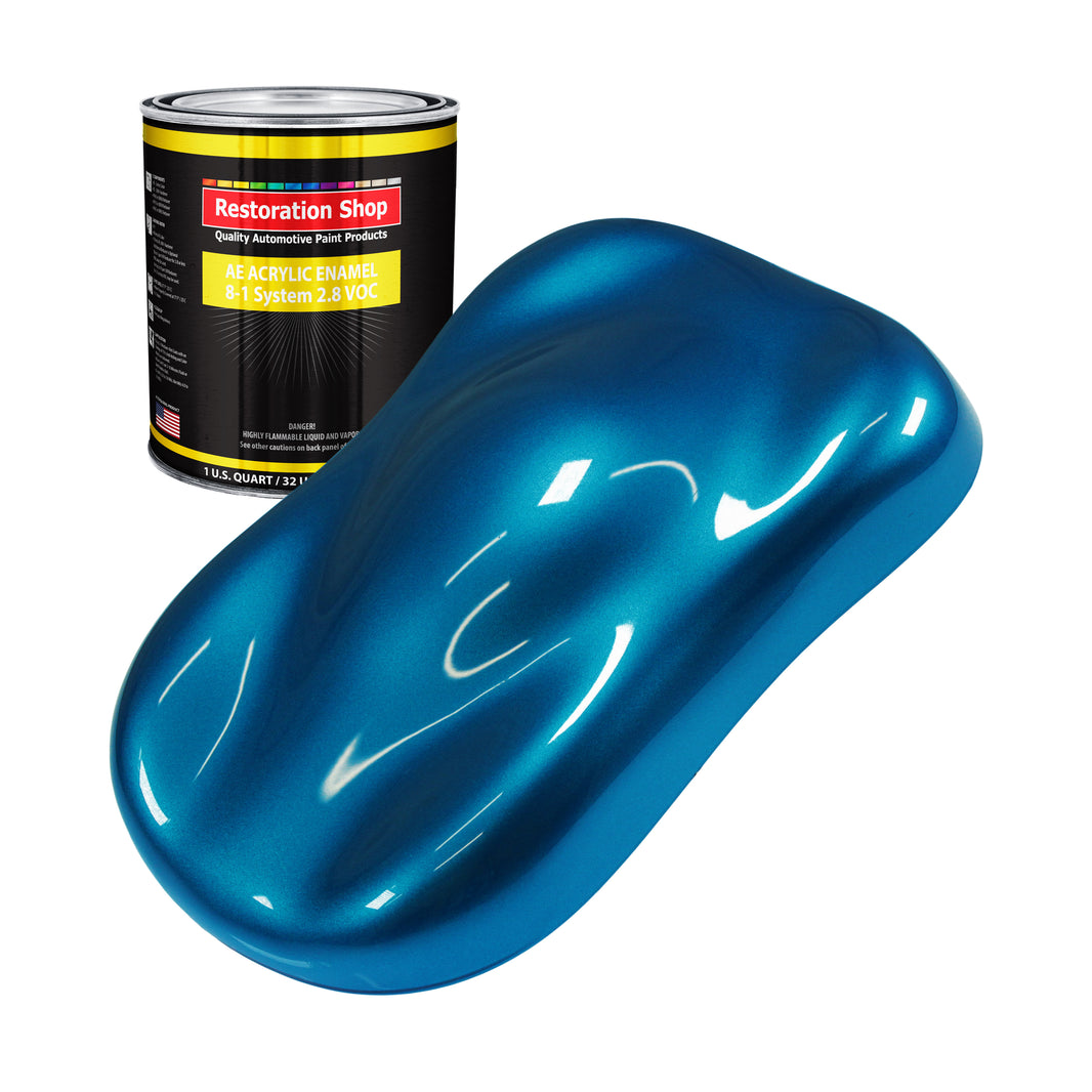Cruise Night Blue Metallic Acrylic Enamel Auto Paint - Quart Paint Color Only - Professional Single Stage Automotive Car Equipment Coating, 2.8 VOC