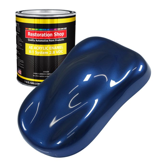 Daytona Blue Metallic Acrylic Enamel Auto Paint - Gallon Paint Color Only - Professional Single Stage Automotive Car Truck Equipment Coating, 2.8 VOC