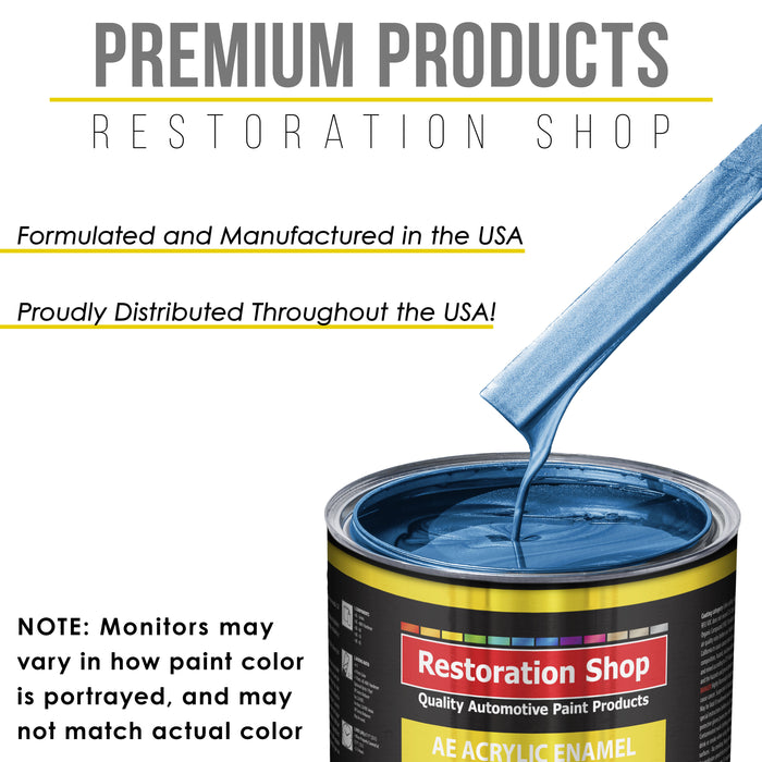 Intense Blue Metallic Acrylic Enamel Auto Paint - Quart Paint Color Only - Professional Single Stage Automotive Car Truck Equipment Coating, 2.8 VOC