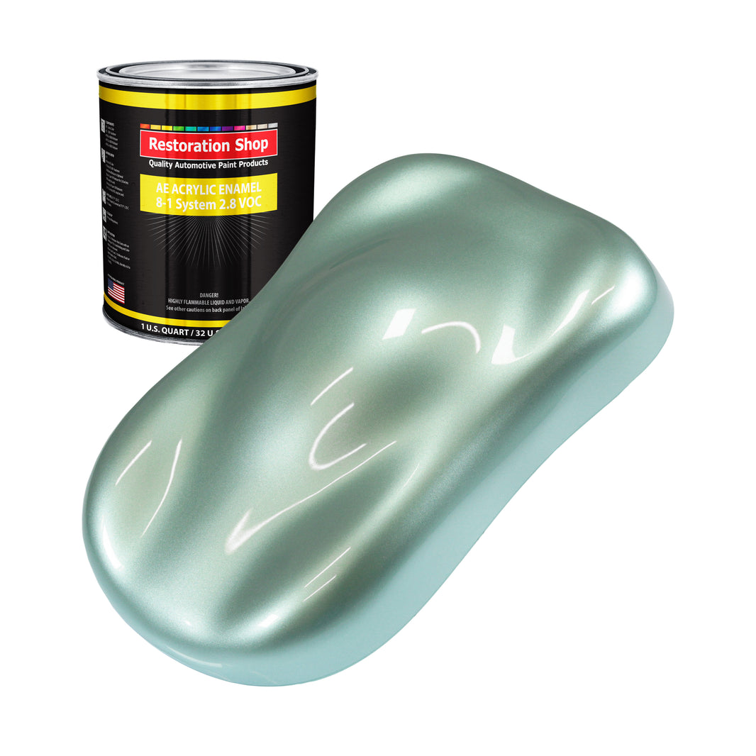 Frost Green Metallic Acrylic Enamel Auto Paint - Quart Paint Color Only - Professional Single Stage Automotive Car Truck Equipment Coating, 2.8 VOC