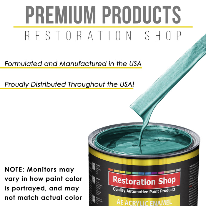 Gulfstream Aqua Metallic Acrylic Enamel Auto Paint - Complete Quart Paint Kit - Pro Single Stage Automotive Car Truck Coating, 8:1 Mix Ratio 2.8 VOC