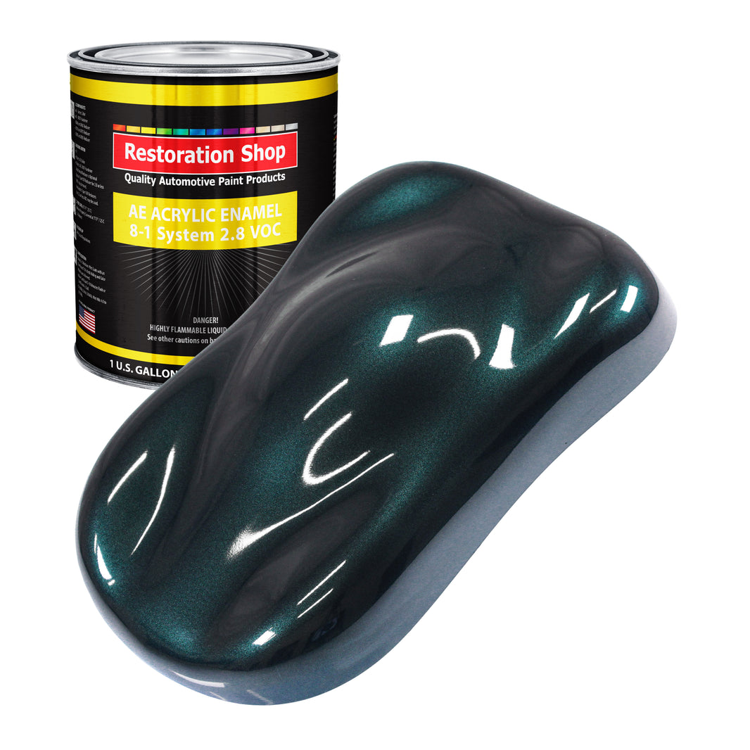 Dark Turquoise Metallic Acrylic Enamel Auto Paint - Gallon Paint Color Only - Professional Single Stage Automotive Car Truck Equipment Coating 2.8 VOC